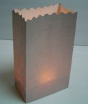 All Silver Lantern Tealight Candle Paper Bags - Party Decoration - 10 Pack